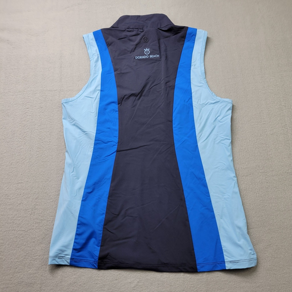 G/FORE Women's Color Block Silky Tech Nylon Sleeveless 1/4 Zip Golf Polo Small - Picture 10 of 12